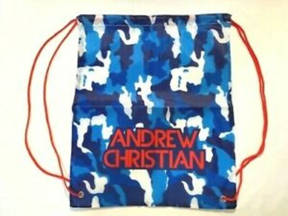 Andrew Christian Camouflage Drawstring Backpack Blue